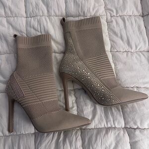 Steve Madden Taupe Knit Sock Booties